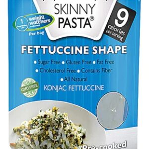 Skinny Pasta Konjac 9 Calories per Serving Fettuccine Shape Pasta Gluten Free -- 9.52 oz