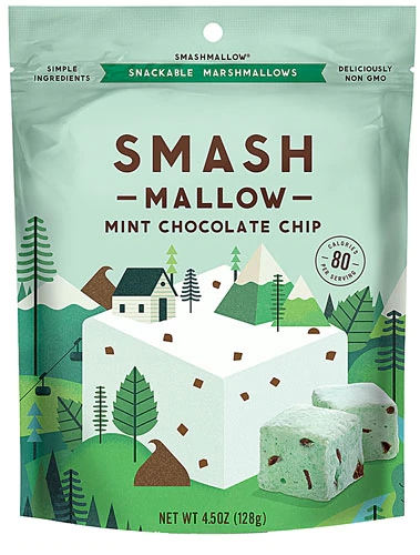 Smashmallow Snackable Marshmallows Mint Chocolate Chip -- 4.5 oz