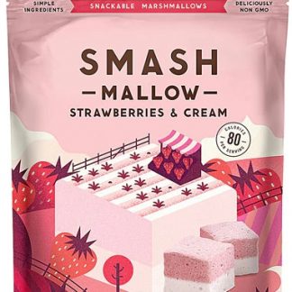 Smashmallow Snackable Marshmallows Strawberries & Cream -- 4.5 oz