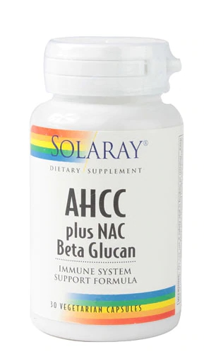 Solaray AHCC plus NAC Beta Glucan30 -- 30 Vegetarian Capsules