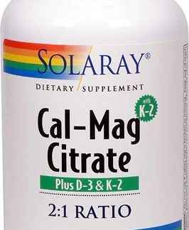 Solaray Cal-Mag Citrate Plus D-3 & K-2 -- 180 Capsules
