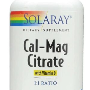 Solaray Cal-Mag Citrate with Vitamin D 1:1 Ratio -- 180 Vegetarian Capsules