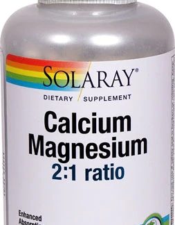 Solaray Calcium and Magnesium 2:1 Ratio -- 180 Vegetarian Capsules