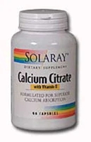 Solaray Calcium Citrate with Vitamin D-3 -- 90 Capsules