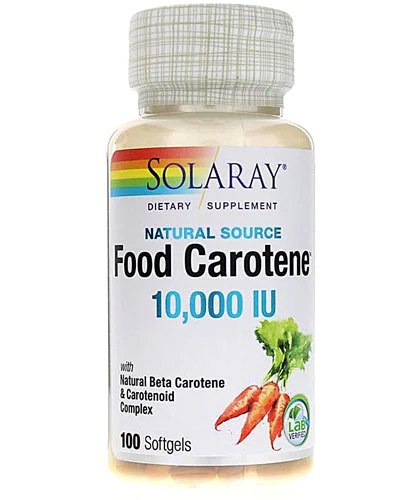 Solaray Food Carotene -- 10000 IU - 100 Softgels
