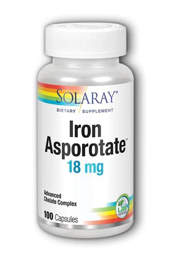 Solaray Iron Asporotate™ -- 18 mg - 100 Capsules