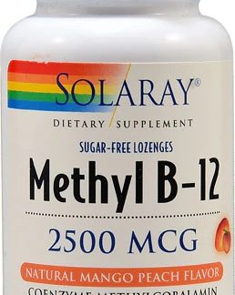 Solaray Methyl B-12 Sugar Free Mango Peach -- 2500 mcg - 60 Lozenges