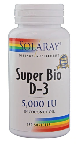 Solaray Super Bio D-3 in Coconut Oil -- 5000 IU - 120 Softgels