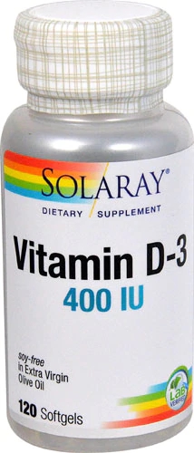 Solaray Vitamin D-3 -- 400 IU - 120 Softgels