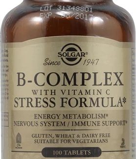 Solgar B-Complex with Vitamin C Stress Formula -- 100 Tablets