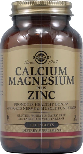 Solgar Calcium Magnesium plus Zinc -- 100 Tablets