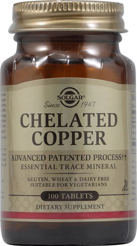 Solgar Chelated Copper -- 100 Tablets