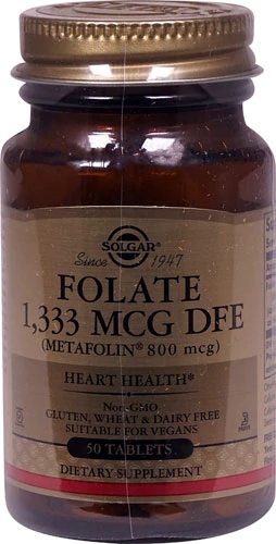 Solgar Folate 1,333 MCG DFE -- 800 mcg - 50 Tablets