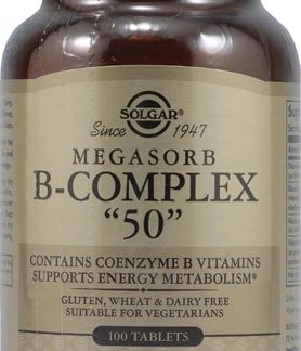 Solgar Megasorb B-Complex 50 -- 100 Tablets
