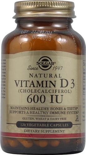 Solgar Vitamin D3 Cholecalciferol -- 600 IU - 120 Vegetable Capsules