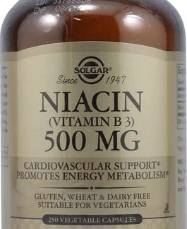 Solgar Niacin Vitamin B3 -- 500 mg - 250 Vegetable Capsules