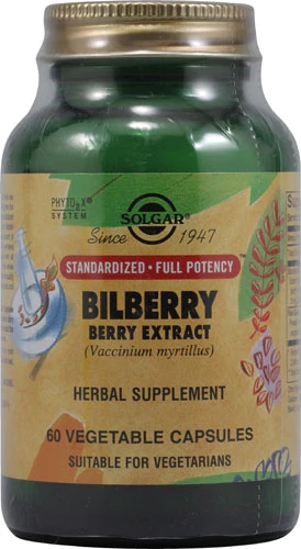 Solgar Bilberry Berry Extract -- 60 Vegetable Capsules