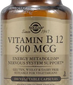 Solgar Vitamin B12 -- 500 mcg - 100 Vegetable Capsules
