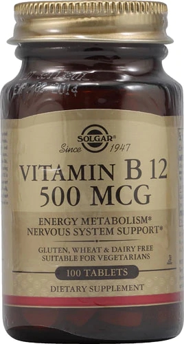 Solgar Vitamin B12 -- 500 mcg - 100 Tablets