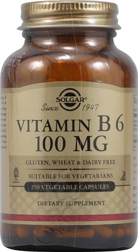 Solgar Vitamin B6 -- 100 mg - 250 Vegetable Capsules