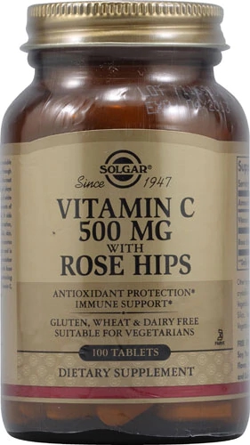 Solgar Vitamin C with Rose Hips -- 500 mg - 100 Tablets