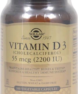 Solgar Vitamin D3 Cholecalciferol -- 2200 IU - 100 Vegetable Capsules