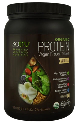 SoTru Organic Vegan Protein Shake Vanilla -- 21 Servings