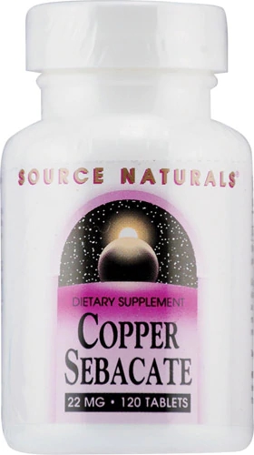 Source Naturals Copper Sebacate -- 22 mg - 120 Tablets