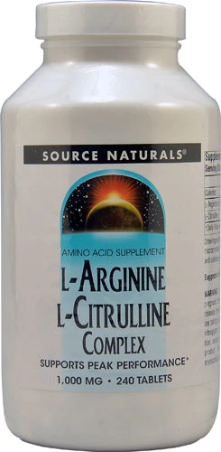 Source Naturals L-Arginine L-Citrulline Complex -- 1000 mg - 240 Tablets