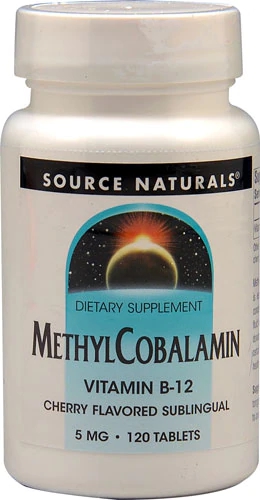 Source Naturals MethylCobalamin Vitamin B12 Cherry -- 5 mg - 120 Lozenges