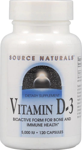 Source Naturals Vitamin D-3 -- 5000 IU - 120 Capsules