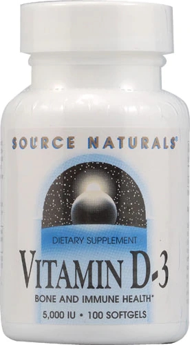 Source Naturals Vitamin D-3 -- 5000 IU - 100 Softgels