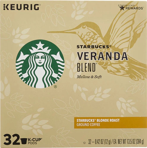 Starbucks Ground Coffee Blonde Roast Veranda Blend -- 32 K-Cups