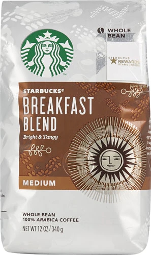 Starbucks Whole Bean Coffee Medium Roast Breakfast Blend -- 12 oz