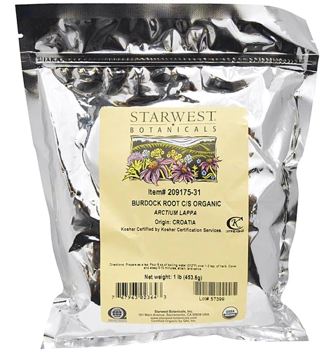 Starwest Botanicals Organic Burdock Root Cut and Sifted -- 1 lb