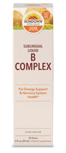 Sundown Naturals B Complex with B-12 Fast Acting Sublingual Liquid -- 2 fl oz