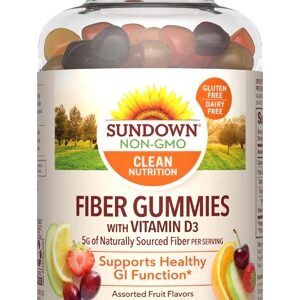 Sundown Naturals Fiber with Vitamin D3 Assorted Fruit -- 50 Gummies