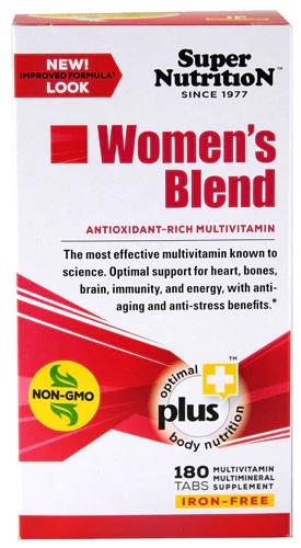 Super Nutrition Women's Blend Antioxidant Rich Multi-Vitamin Iron Free -- 180 Tablets