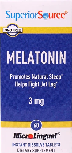 Superior Source Melatonin Instant Dissolve -- 3 mg - 60 Tablets