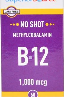 Superior Source No Shot Methylcobalamin B-12 -- 1000 mcg - 60 Tablets