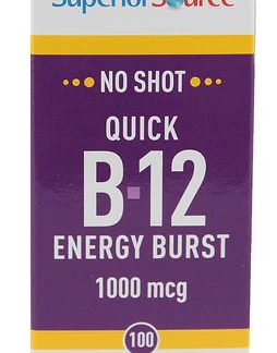 Superior Source No Shot Quick B-12Energy Burst -- 1000 mcg - 100 MicroLingual Tablets