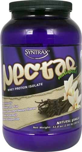 Syntrax Nectar Naturals Whey Protein Isolate Natural Vanilla -- 32 oz