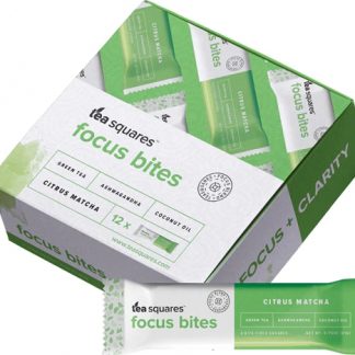 Tea Squares Tea Infused Energy Snack Citrus Green Tea Matcha -- 12 Packets