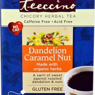Teeccino Chicory Herbal Tea Dandelion Caramel Nut -- 10 Tea Bags