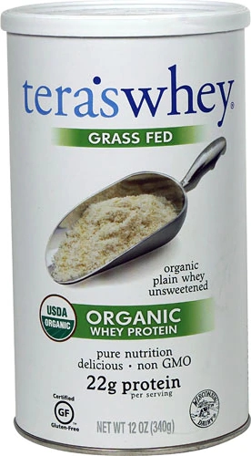 Tera's Whey Grass Fed Organic Whey Protein Plain -- 12 oz