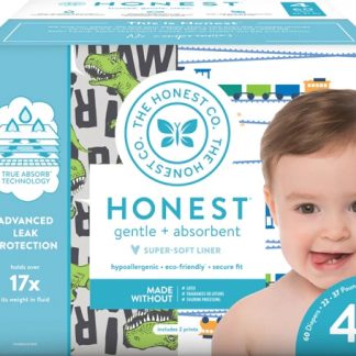 The Honest Company Club Box Size 4 T-Rex And Trains -- 60 Diapers