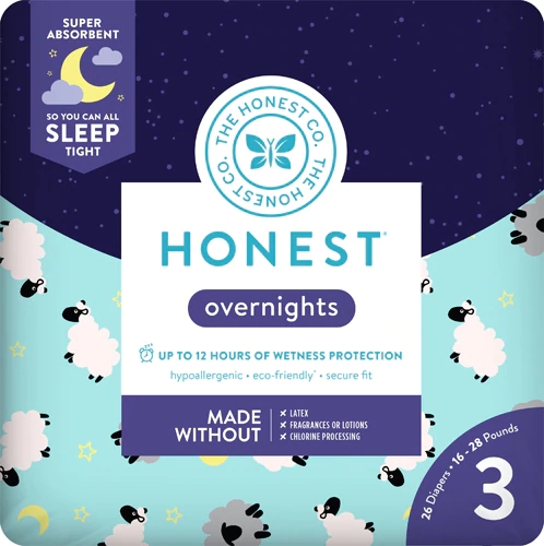 The Honest Company Overnight Diapers Size 3 -- 26 Diapers