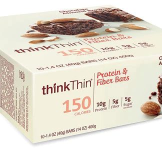 thinkThin Lean Protein & Fiber Bars Chocolate Almond Brownie -- 10 Bars