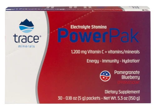 Trace Minerals Research Electrolyte Stamina Power Pak Pomegranate Blueberry -- 30 Packets