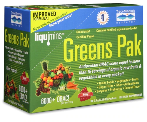 Trace Minerals Research Greens Pak Berry -- 30 Packets